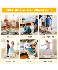 Mecale 35 Inch Wooden Balance Board for Kids and Adults Support 660 Lbs