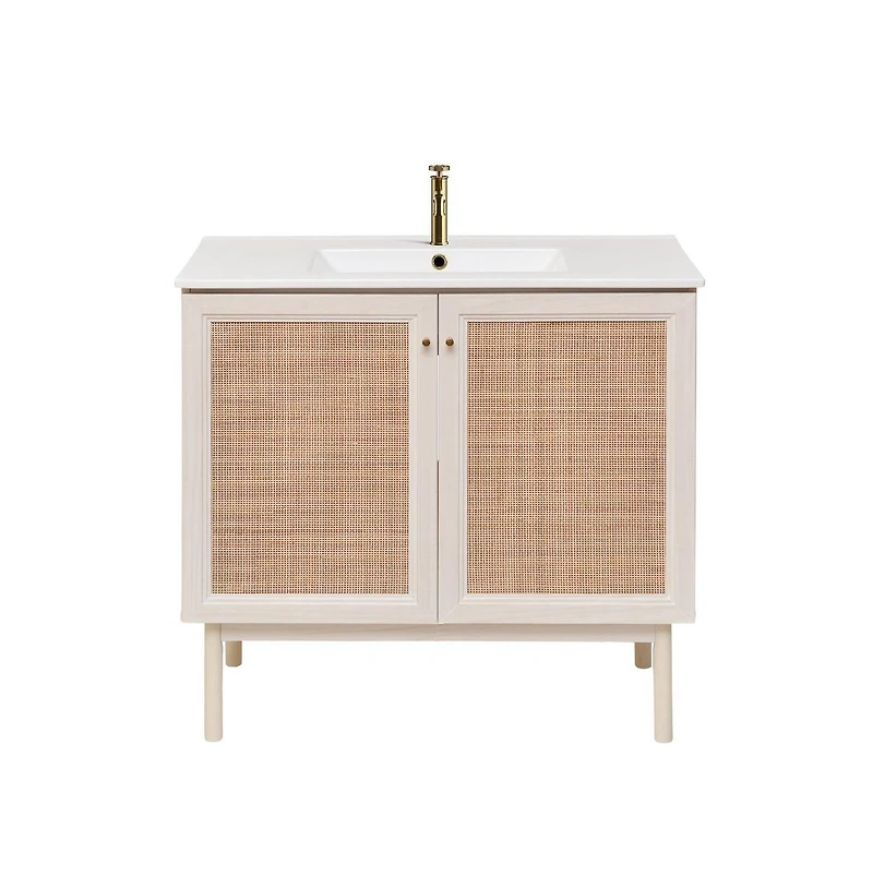 Swiss MadisonClasse 36" Freestanding Bathroom Vanity in White Oak with Sink Top