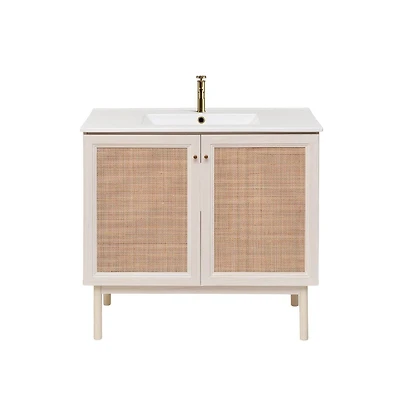 Swiss MadisonClasse 36" Freestanding Bathroom Vanity in White Oak with Sink Top
