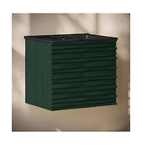 Swiss Madison 24" Wall-Mounted Bathroom Vanity in Green Oak