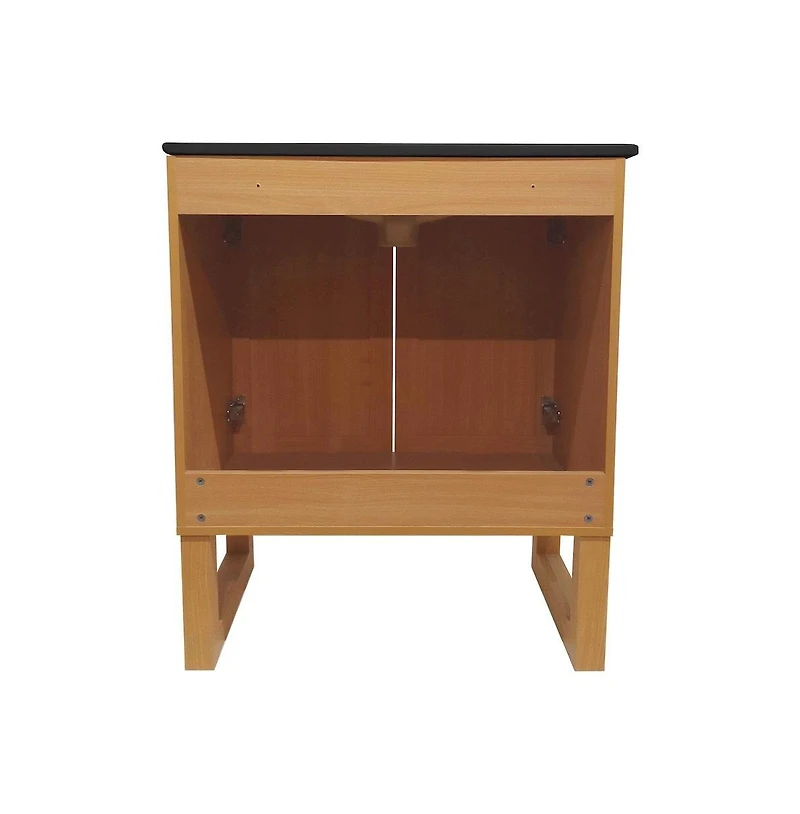 Swiss Madison Arles 30 in. Natural Oak Bathroom Vanity With Black Ceramic Sink Top