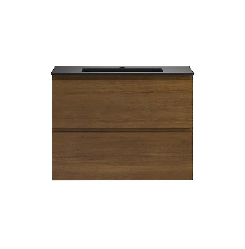 Swiss Madison Liberte 30" Wall-Mounted Bathroom Vanity in Brown Oak with Sink Top