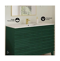 Swiss MadisonCascade 48" Freestanding Bathroom Vanity in Green Oak with Sink Top