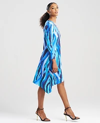 Natori Women's Jagged Swirl V-Neck Knit Dress