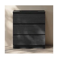 30" Freestanding Bathroom Vanity in Black Oak, Black 3-Hole Widespread Sink Top