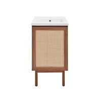 Swiss Madison Classe 18" Freestanding Bathroom Vanity in Brown Oak with Sink Top