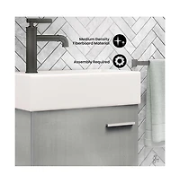 Swiss Madison Colmer 18 Single, Brushed Gray, One Cabinet, Bathroom Vanity