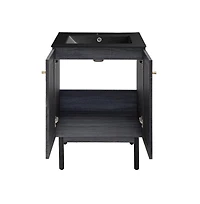 Classe 24" Freestanding Bathroom Vanity in Black Oak with Black Sink Top