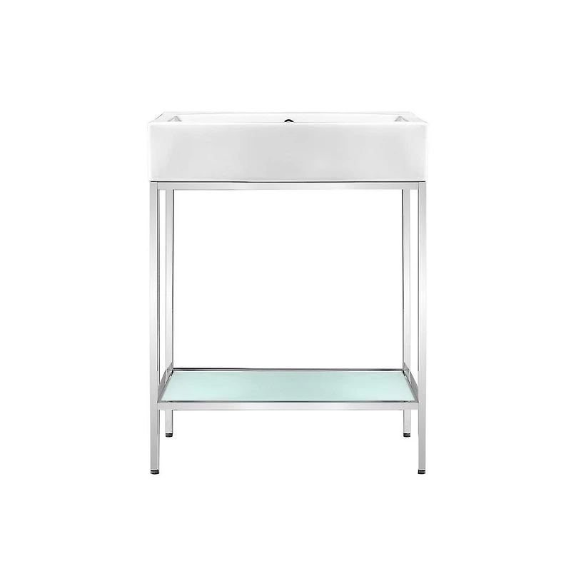 Swiss MadisonPierre 24 Single, Freestanding, Open Shelf, Chrome Metal Frame Bathroom Vanity