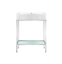 Swiss MadisonPierre 24 Single, Freestanding, Open Shelf, Chrome Metal Frame Bathroom Vanity