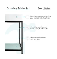 Swiss Madison Pierre 32" Open Shelf Black Frame Freestanding Bathroom Vanity with Sink Top