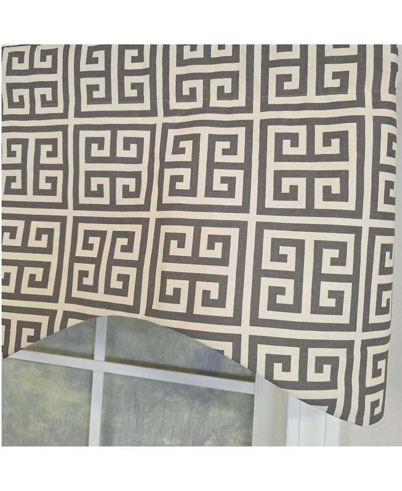 Rlf Home 100% Cotton Tower Cornice With Poly/Cotton Ivory lining Rod Pocket Valance 50" x 17" Beige