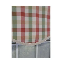 Rlf Home Bison Check Trimmed Provance 3" Rod Pocket Lining Luxurious and Elegant Window Treatment Valance 50" x 15" Multi