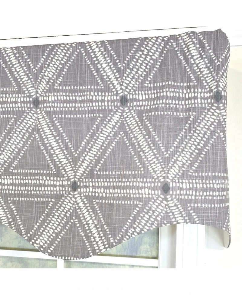 Rlf Home 100% Cotton Zircon Regal With Poly/Cotton Ivory lining Rod Pocket Valance 50" x 16" Gray