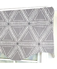 Rlf Home 100% Cotton Zircon Regal With Poly/Cotton Ivory lining Rod Pocket Valance 50" x 16" Gray