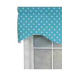 Rlf Home Polka Dot Cornice 100% Cotton with Fully Lined 3" Rod Pocket Valnance for Windows 50" x 17" Baby Blue