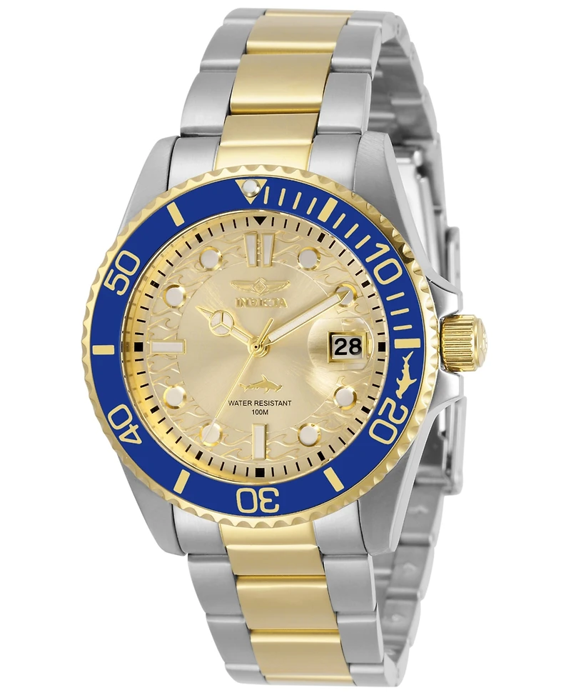 Invicta Women's 30482 Pro Diver Quartz 3 Hand Gold Dial Watch