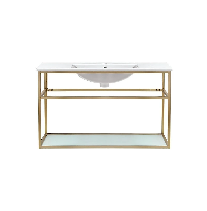 Swiss MadisonPierre 36 Single, Open Shelf, Gold Metal Frame Bathroom Vanity