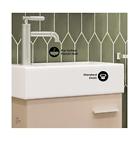 Swiss Madison Colmer 18" Wall-Mounted Bathroom Vanity in Sandstone