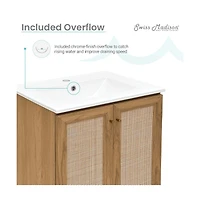 Classe 24" Freestanding Bathroom Vanity in Golden Oak with Sink Top
