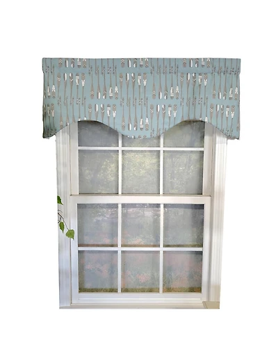 Rlf Home Paddle Away Cornice 100% Cotton with Fully Lined 3" Rod Pocket Valnance for Windows 50" x 17" Spa
