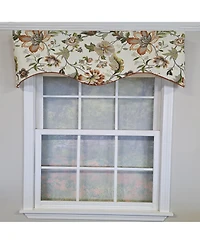 Rlf Home 100% Cotton Zanzibar Cornice With Poly/Cotton lining Rod Pocket Valance 50" x 17" Orange