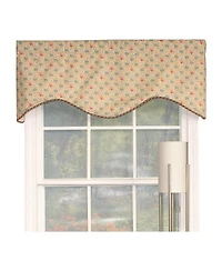 Rlf Home Lake Blossom Corded Cornice 100% Cotton with Fully Lined 3" Rod Pocket Valnance for Windows 50" x 17" Multi