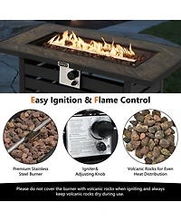 42 Inch 50000 Btu Propane Fire Pit Table with Ore Powder Surface