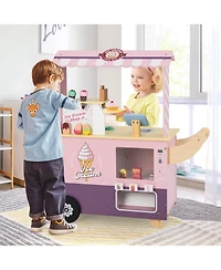 Kids Ice Cream Truck Pretend Play Set for Toddlers with Vending Machine