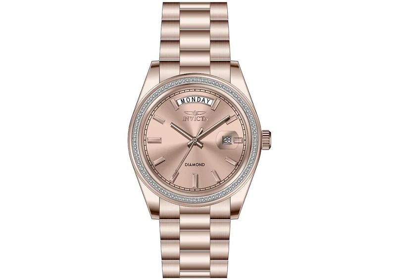 Invicta Women's 48766 Elite Diamond Quartz 3 Hand Rose Gold
