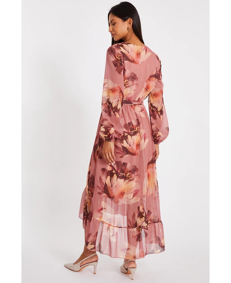Quiz Women's Balloon Sleeve Chiffon Tiered Maxi Dress