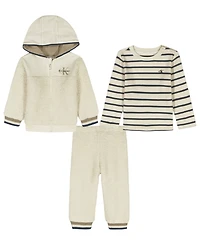 Calvin Klein Baby Boys T-Shirt, Hoodie and Pants, 3-Piece Set