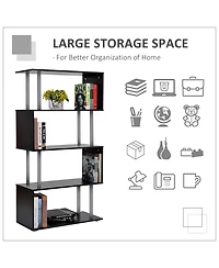 Homcom Bookshelf Bookcase Shelf Storage Wood Furniture Home Office Modern