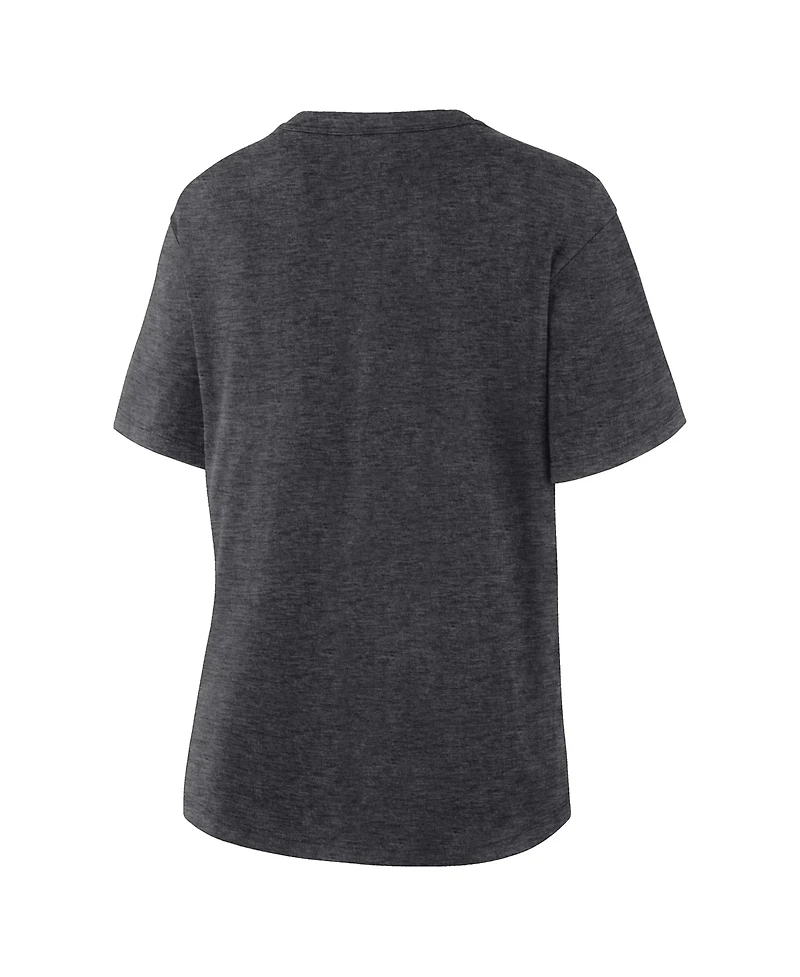 Fanatics Women's Heather Charcoal Los Angeles Dodgers 2025 National League Champions Locker Room T-Shirt