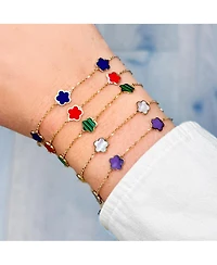 The Lovery Mother of Pearl Flower Bracelet 14K Gold