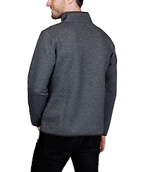Tailorbyrd Men's Quilted Quarter Zip with Suede Trim
