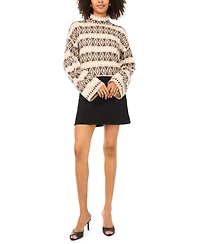 Vince Camuto Women's Diamond Pattern Turtle Neck Sweater
