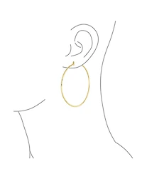 Bling Jewelry Set of 2 Minimalist Hoop Earrings 2MM Gold Plated in 2 Inch & 2.75 Inch