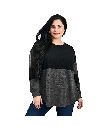 Avenue Women's Plus Leisure Splice Hacci Top