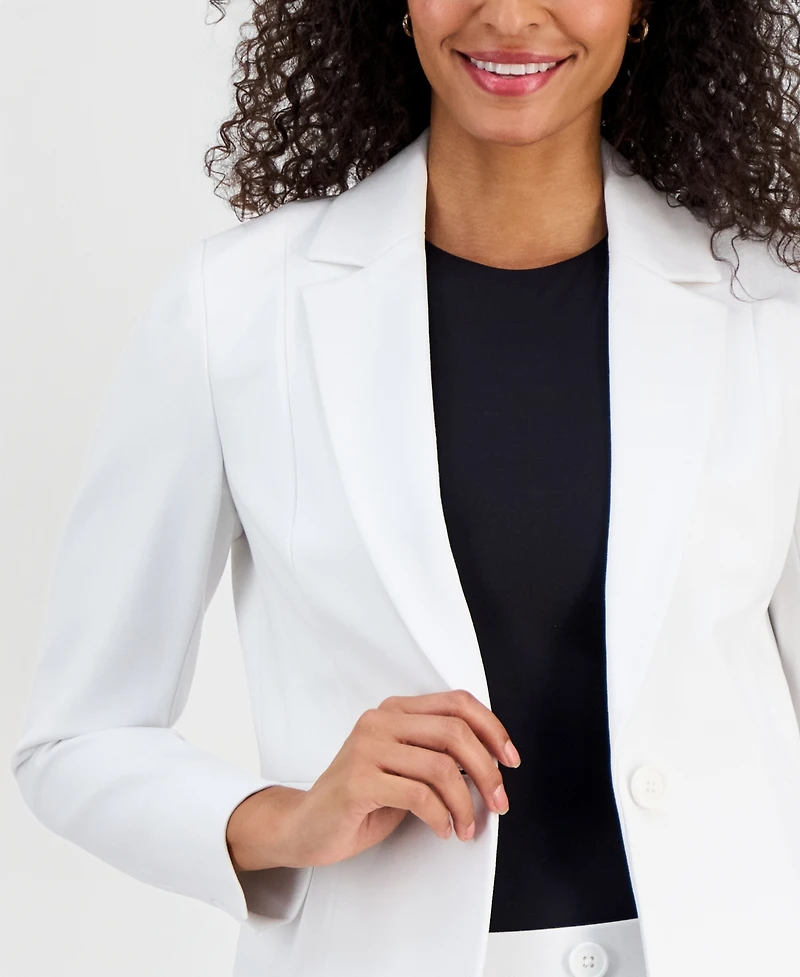 Kasper Compression One-Button Long-Sleeve Jacket, Regular & Petite