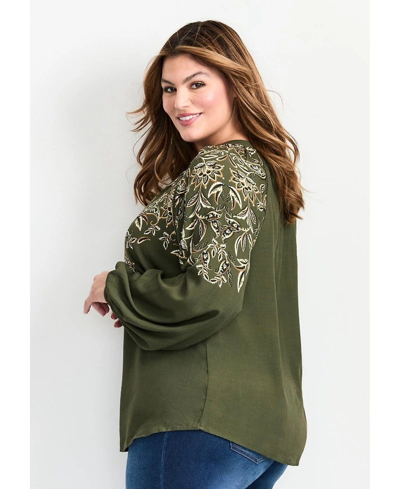 Avenue Women's Plus Temptation V-Neck Shirt