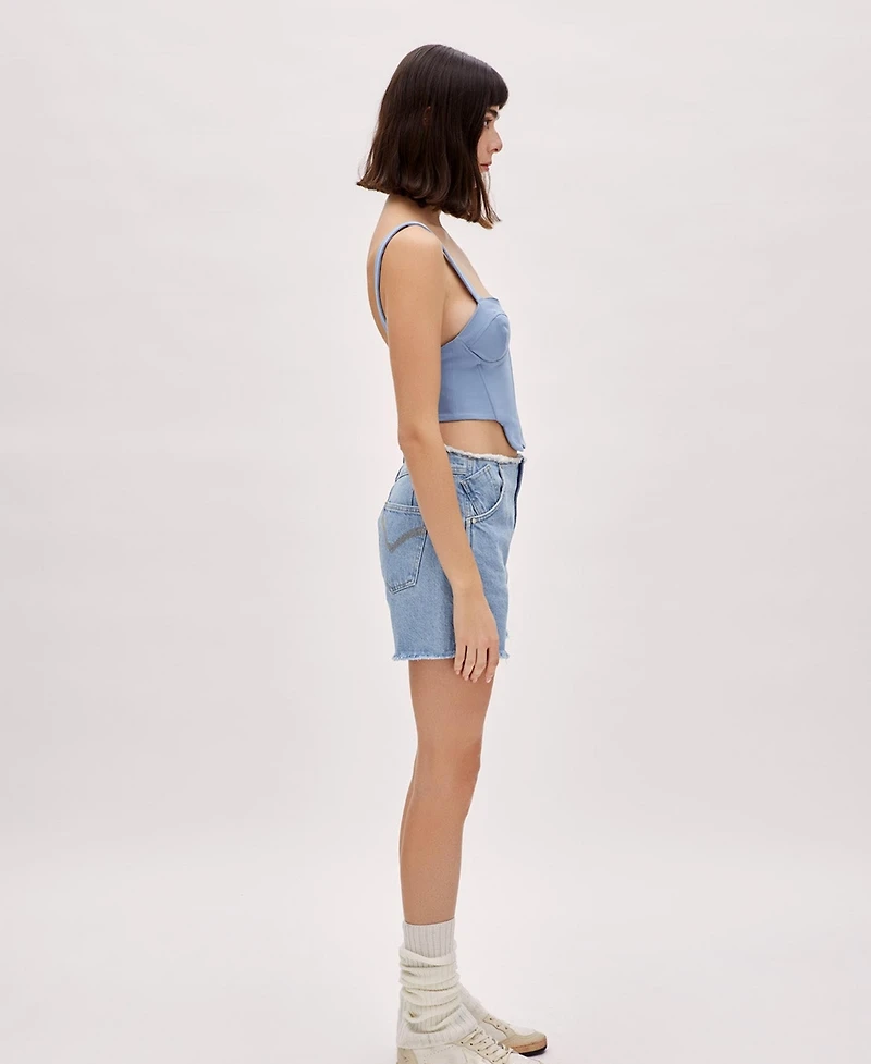 Pcfg Women's High Waist Denim Shorts