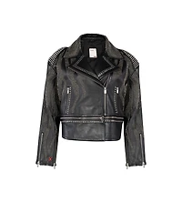 Pcfg Women's Leather Jacket Stud Rocks Details