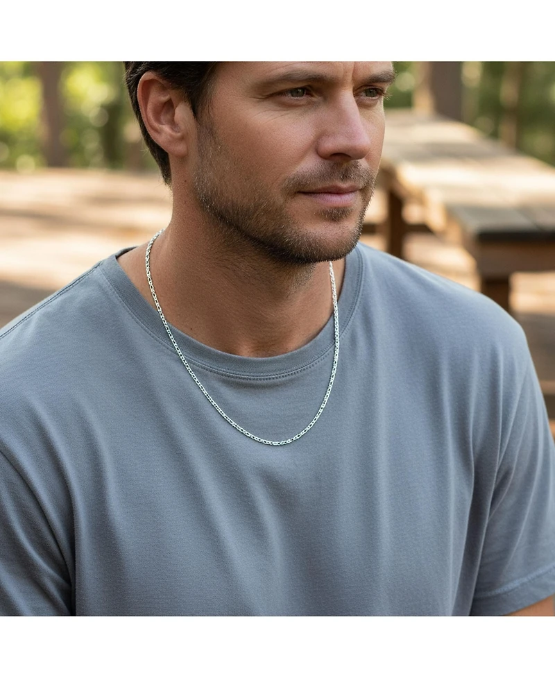 Bling Jewelry Thin Flat Mariner Anchor Link Chain 2MM Strong Necklace .925 Sterling Silver