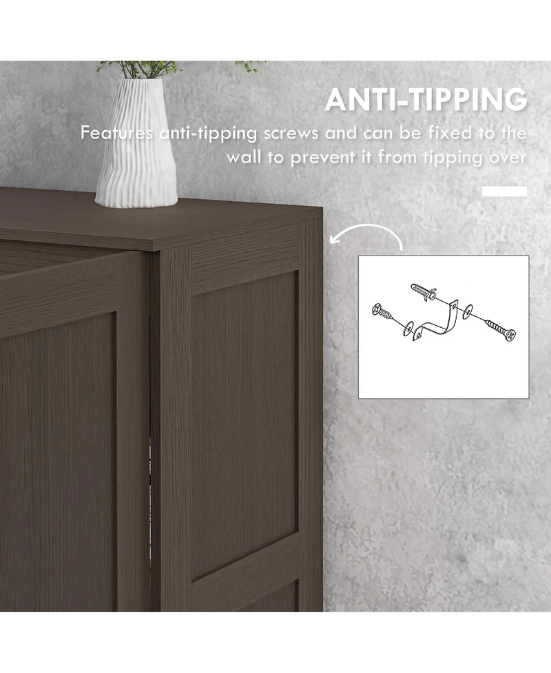 Homcom Storage Cabinet w/ Storage Shelves, Pantry Cupboard Cabinet