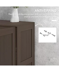 Homcom Storage Cabinet w/ Storage Shelves, Pantry Cupboard Cabinet