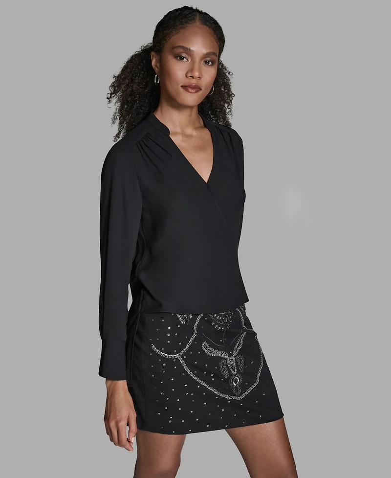 Bcbg Women's Long-Sleeve Hi-Low Top