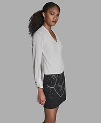 Bcbg Women's Long-Sleeve Hi-Low Top