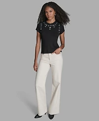 Bcbg Women's Short-Sleeve Embellished T-Shirt