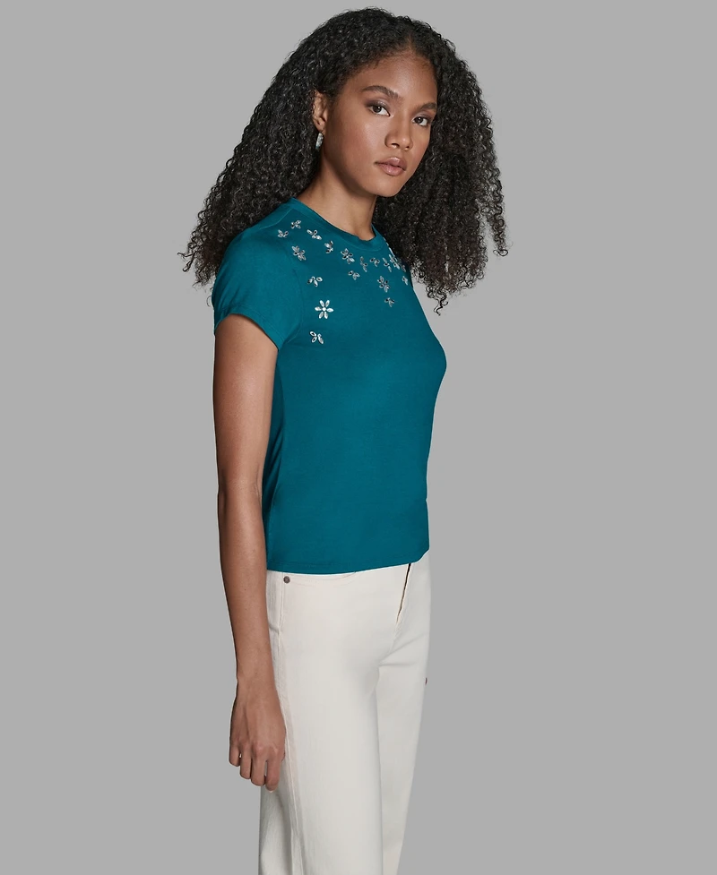 Bcbg Women's Short-Sleeve Embellished T-Shirt